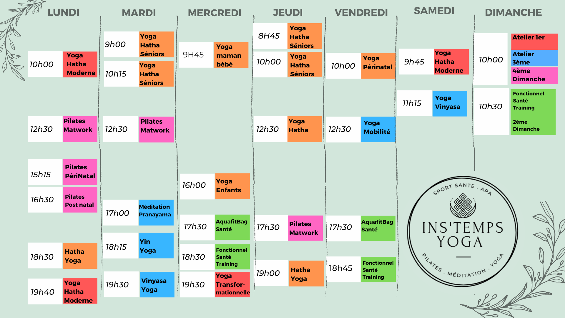 Nouveau planning 2022
