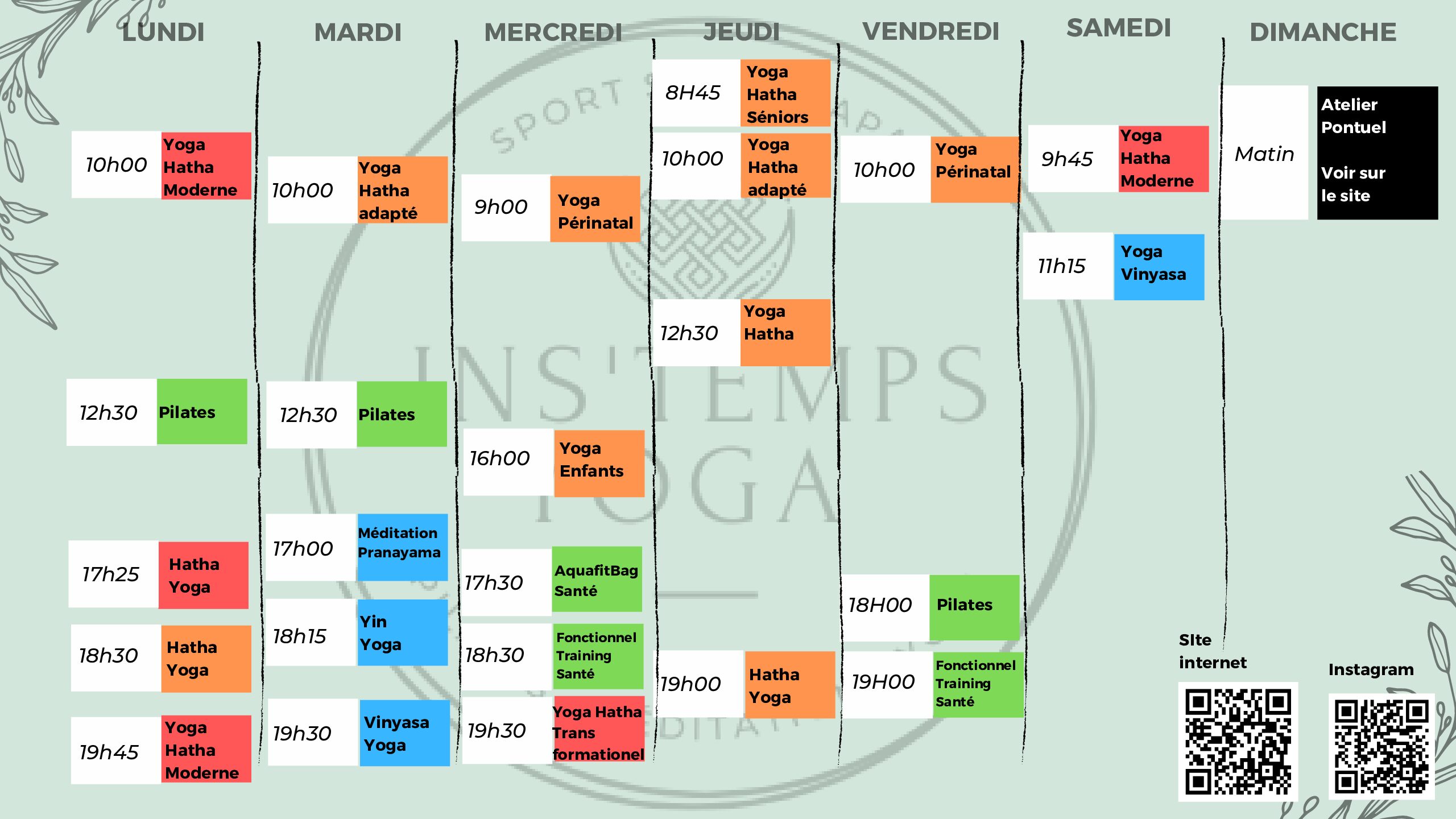 Nouveau planning 2022
